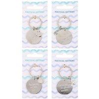 KDMD Women's Pack of 12 Nautical Metal Keyrings in Silver
