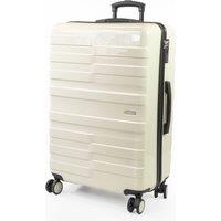 Pierre Cardin Provence Lightweight Luggage 8 Wheels TSA Locks Hardshell Suitcase in White | Size: Large