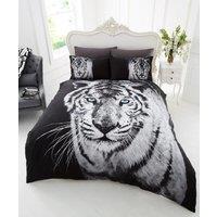 Smart Living 3D Effect Animal Polycotton Printed Duvet Cover Set in White | Size: King