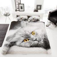 Smart Living 3D Effect Animal Polycotton Printed Duvet Cover Set in Silver | Size: King