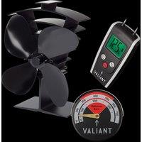 Valiant Premium IV Stove Fan, Magnetic Thermometer in Red & Moisture Meter for Timber & Brickwork Set