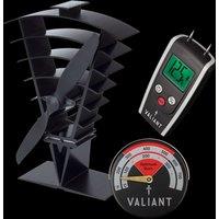 Valiant Vanquish Stove Fan, Magnetic Thermometer & Moisture Meter in Red
