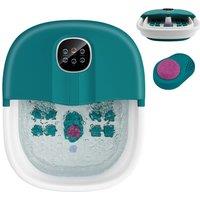 Costway Foot Spa Bath Massager Folding Electric Pedicure Footbath with Heat Bubbles in Blue