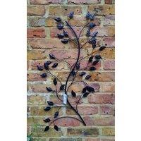 Inspirational Gifting Leaf & Branch Metal Wall Art Garden Dcor in Black