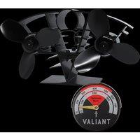 Valiant Whirlwind Twin Stove Fan & Magnetic Stove Thermometer in Red