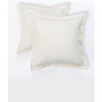 Homescapes Luxury Waterproof Plain Outdoor Cushion 45 x 45 cm, Set of 2 in Natural | Size: 45 cm x 45 cm