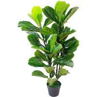 Leaf 90cm Design UK Artificial Realistic Plant Fiddle Fig Tree in Green