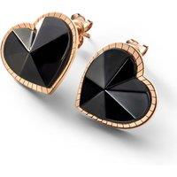 baccarat Women's Vermeil 'Etoile Mon Coeur' Black Crystal Heart Stud Earrings - 18K Gold Plated Sterling Silver