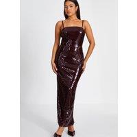 Quiz Women's Red Petite Sequin Midaxi Dress | Size: 8