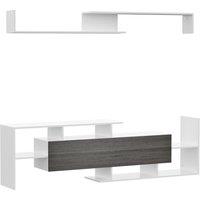 HOMCOM TV Unit Cabinet for TVs up to 65 Inches w/ Wall Shelf & Storage Cabinet in White