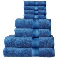 CHRISTY 'Supreme Hygro' Luxury 100% Supima Cotton 8 Piece Towel Sets in Mid Blue
