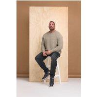 BadRhino Men's Crew Neck Knitted Jumper in Yellow | Size: 4XL