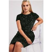 Yours Women's Velvet Sequin Dress in Black | Size: 20