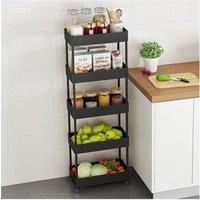 5-Tiers Trolley Storage Rack Vegetable Fruit Organizer For Kitchen and Bathroom