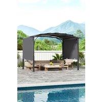 Retractable Arc-Shaped Steel Pergola with Canopy