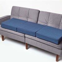 Homescapes Cotton Orthopaedic Foam 3 Seater Booster Cushion in Navy