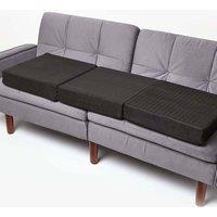 Homescapes Suede Orthopaedic Foam 3 Seater Booster Cushion in Black