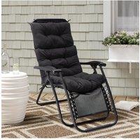 Garden Sanctuary 130cm W x 55cm D Black High Back Tri-Fold Adirondack Patio Chair Cushion | Size: 130 cm W x 55 cm D