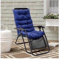 Garden Sanctuary 130cm W x 55cm D Navy Blue High Back Tri-Fold Adirondack Patio Chair Cushion | Size: 130 cm W x 55 cm D