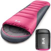 Trail Outdoor Leisure Trail Alpine 400 Hooded Envelope Sleeping Bag 3 4 Season Camping Carry Bag in Pink