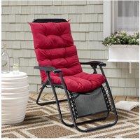 Garden Sanctuary 130cm W x 55cm D Red High Back Tri-Fold Adirondack Patio Chair Cushion | Size: 130 cm W x 55 cm D