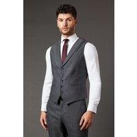 Burton Men's Charcoal Tweed Look Waistcoat | Size: Large