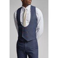 Antique Rogue Men's Texture Double Breasted Waistcoat in Navy | Size: 52R