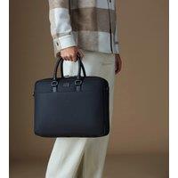 OSPREY LONDON Men's The Grantham Waxed Canvas & Leather Laptop Bag in Black