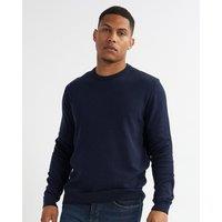 Alse Studio Men's Premium Quality 100% Cotton Crew Neck Long Sleeve Jumper in Navy | Size: Medium