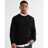 Alse Studio Men's Premium Quality 100% Cotton Crew Neck Long Sleeve Jumper in Black | Size: Large