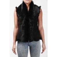 Infinity Leather Women's Toscana Sheepskin Short Gilet-Seaham in Black | Size: 12