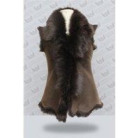 Infinity Leather Women's Toscana Sheepskin Short Gilet-Seaham in Brown | Size: 14