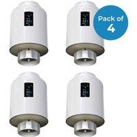 ENER-J Women's Pack of 4, Wifi Smart thermostatic radiator valve with screen in Light Beige | Size: 1040mm x 1190mm