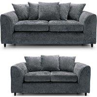 Monaco Chenille Fabric Sofa Set 3 and 2 Seater Sofa Scatter Back Curved Arm