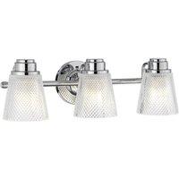 Netlighting Hudson 3 Light Wall Light Polished Chrome IP44 in Grey