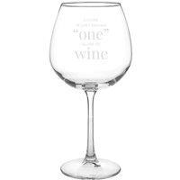 Personalised Memento Company Personalised 'One Glass' Bottle of Wine Glass in Clear