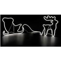 Shatchi Reindeer with Sleigh Neon Effect Rope Light Silhouette Double Side 90 Cool White LEDs