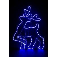Shatchi Walking Reindeer Neon Effect Rope Light Silhouette Double Side 90 Blue LEDs Christmas Outdoor