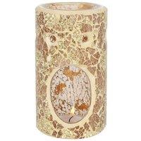 KDMD Gold Pillar Crackle Glass Oil Burner