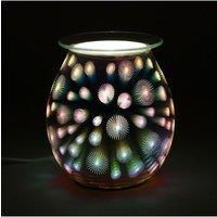 KDMD 3D Starburst Light Up Electric Oil Burner in Silver