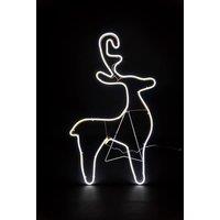 Shatchi Reindeer Neon Effect Rope Light Silhouette Double Side 90 Cool White LEDs Christmas Outdoor