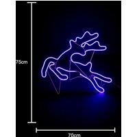 Shatchi Jumping Reindeer Neon Effect Rope Light Silhouette Double Side 90 Blue LEDs Christmas Outdoor