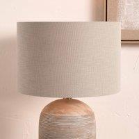 Ruma Soft Grey Self Lined Linen Drum Lamp Shade for Table Lamps & Floor Lamps | Size: 12 inches