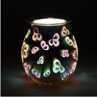 KDMD 3D Flower Petal Light Up Electric Oil Burner in Silver