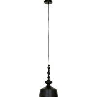 Orsina Black Iron Hanging Lamp With Metallic Gold Lining, Ceiling Fixture With Dome Silhouette, Industrial Pendant