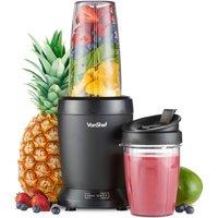 VonShef Personal Blender with 2 Cups & Lids in Black