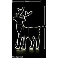 Shatchi Standing Reindeer Neon Effect Rope Light Silhouette Double Side 90 Cool White LEDs