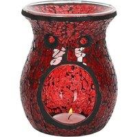 KDMD Large Red Crackle Glass Oil Burner