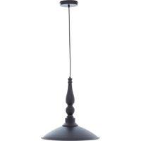 Orsina Large Black Pendant Lamp With Brass-Gold Inner Shade, Ceiling Light, Hanging Fixture With Adjustable Cord
