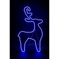 Shatchi Reindeer Neon Effect Rope Light Silhouette Double Side 90 Blue LEDs Christmas